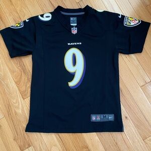 Youth Baltimore Ravens Tucker Nike Black Game Jersey